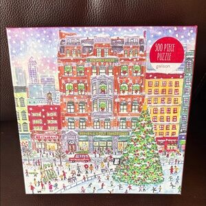 Galison Christmas at Union Square 1000 piece Puzzle Michael Storrings has poster